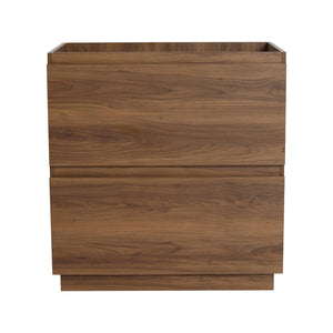 English Elm 30" Modern Bathroom Vanity without Sink – 30" Freestanding Engineered Wood Cabinet with Dual Drawers, Waterproof Finish, Easy Assembly Brown W1972P188248