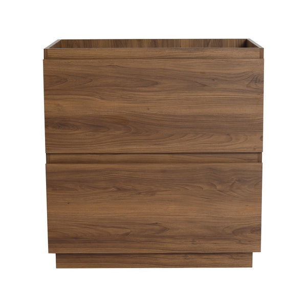 English Elm 30" Modern Bathroom Vanity without Sink – 30" Freestanding Engineered Wood Cabinet with Dual Drawers, Waterproof Finish, Easy Assembly Brown W1972P188248
