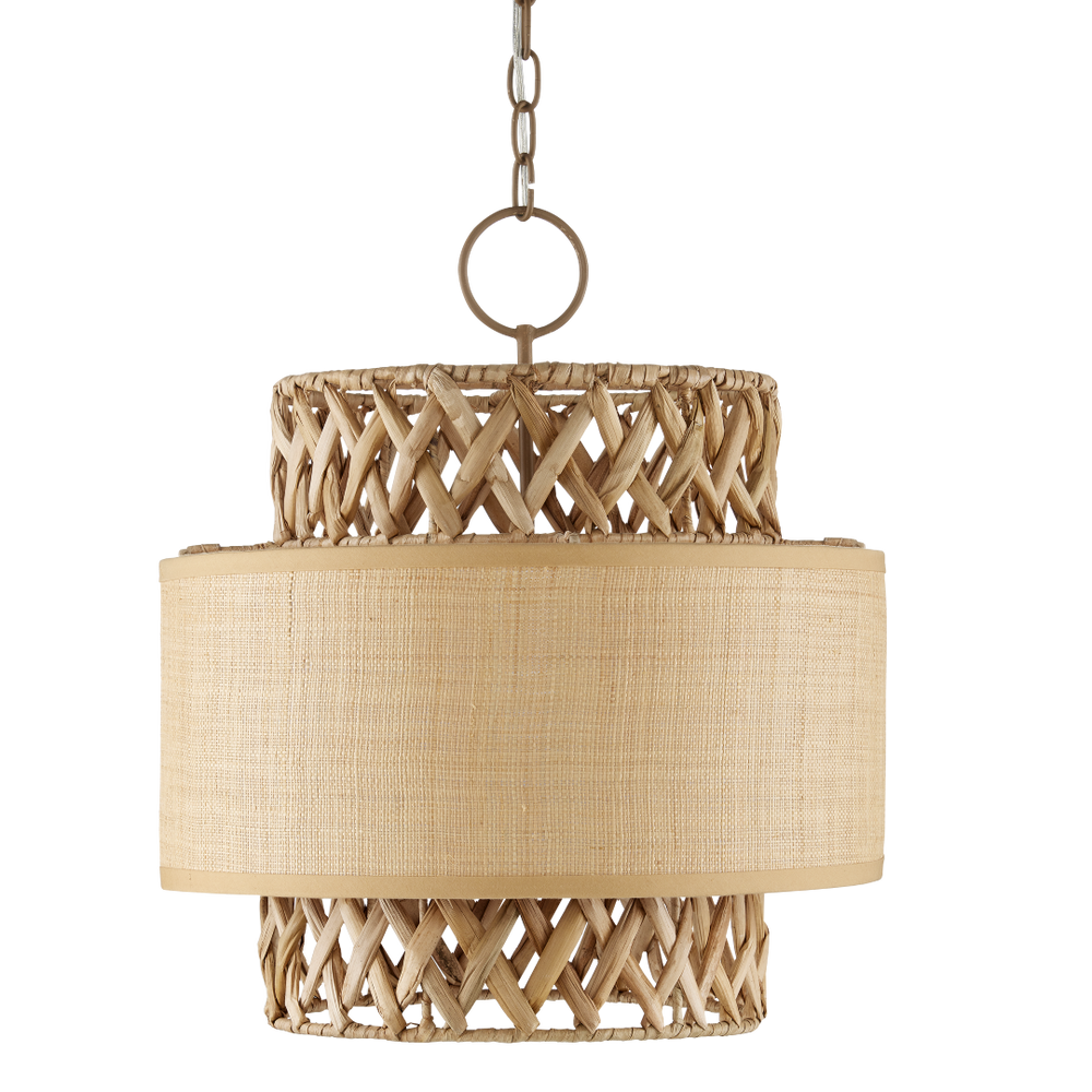 Isola Pendant Light - Elegant Wrought Iron & Natural Water Hyacinth Design for Contemporary Spaces