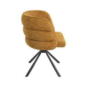 English Elm 270° Swivel Mid-Century Modern Upholstered Desk Chairs Set of 2 with Thick Cushion & Metal Base Orange W757P281147