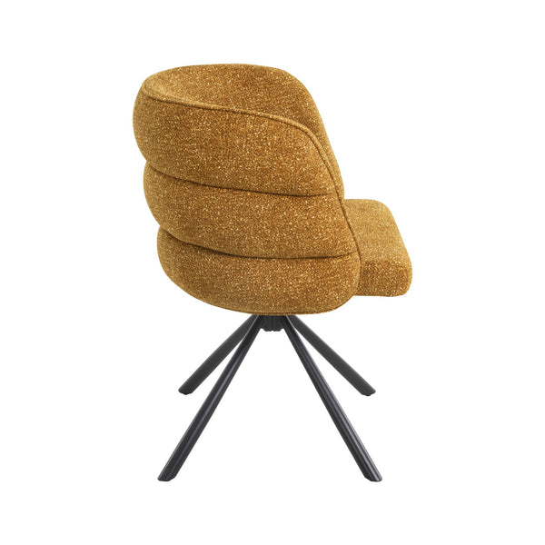 English Elm 270° Swivel Mid-Century Modern Upholstered Desk Chairs Set of 2 with Thick Cushion & Metal Base Orange W757P281147