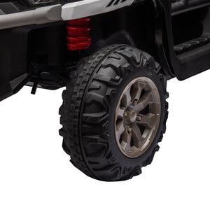 English Elm 24v Kids Ride on Dump Truck Two Seat Electric Utv with Tilting Bed and Remote Control White W1578P188522