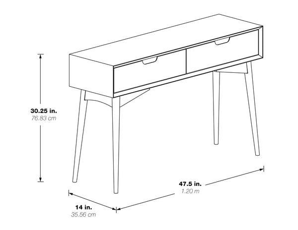 OSP Home Furnishings Copenhagen Console Table Walnut