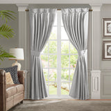 Croscill Classics Avignon Glam/Luxury Pleat Curtain Panel with Tieback (Single) CCL40-0050 Silver