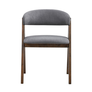 English Elm Walnut Scandinavian Dining Chairs Set of 2 — Padded Ergonomic Seat & Curved Back for Modern Comfort Walnut 23.5 L x 34.5 W x 10.5 H B2741P325723