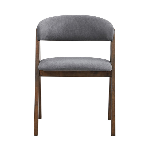 English Elm Walnut Scandinavian Dining Chairs Set of 2 — Padded Ergonomic Seat & Curved Back for Modern Comfort Walnut 23.5 L x 34.5 W x 10.5 H B2741P325723