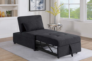 English Elm Contemporary Black Sherpa Sleeper Sofa Chair with Tufted Seat, Pull-Out Bed, Pillow Included, Armless B011P367881