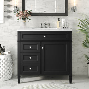 English Elm 36'' Modern Bathroom Vanity With Ceramic Sink, Elegant Storage Cabinet & 2 Drawers For Essentials N710P230246B