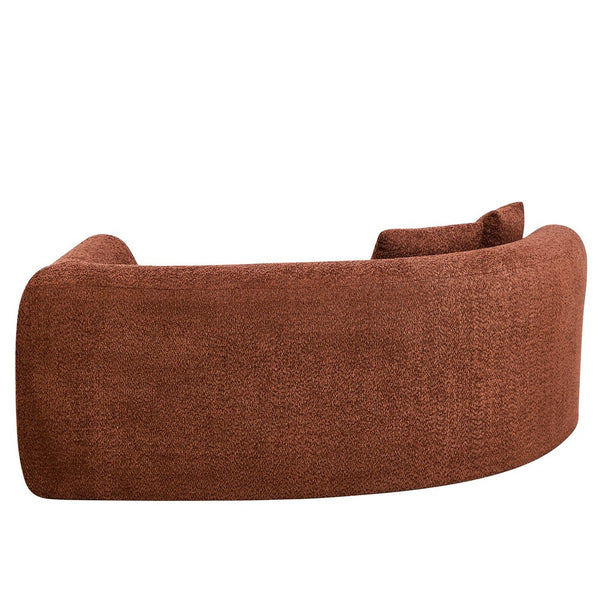 English Elm 110" Curved Modular Sectional Sofa Low Profile Foam Cushions for Contemporary Living Camel N767P366011C