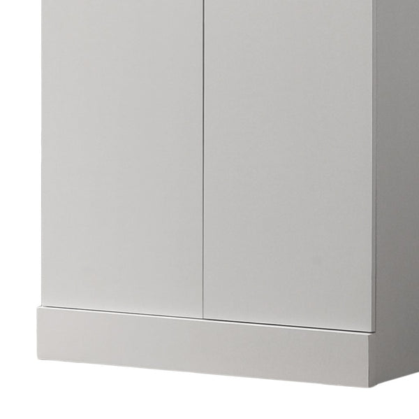 English Elm Alessia Tall Slim White Laminate Double Door Cabinet with Adjustable Interior Shelves B2749P413237