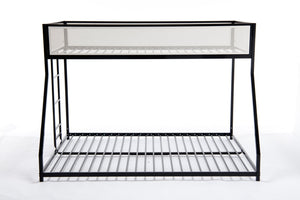 English Elm Adam Twin Over Full Metal Bunk Bed In Black – Safe, Space-Saving Design With Easy Climb Ladder & Guardrails B083P170085