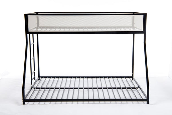 English Elm Adam Twin Over Full Metal Bunk Bed In Black – Safe, Space-Saving Design With Easy Climb Ladder & Guardrails B083P170085