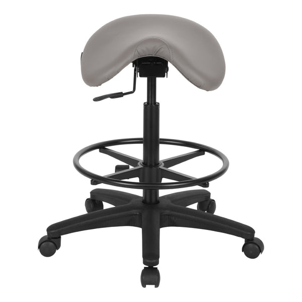 OSP Home Furnishings Backless Saddle Stool Ergonomic Pneumatic Height Adjustable Office Studio Task Seating Dillon Stratus ST205-R103