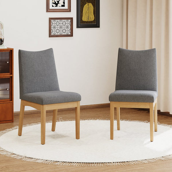English Elm Christopher Knight Home® - Dining Chair Set Of 2 - Stylish Mid-Century Modern Dark Grey Upholstered Chairs For Comfort 59460.00DGY
