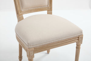 English Elm French Country Dining Chairs Set Of 2 - Upholstered T-Back Design For Elegant Dining & Living Spaces W3426P324548