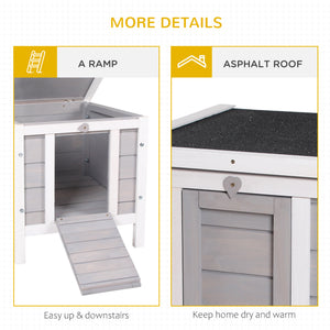 English Elm Pawhut Outdoor Wooden Rabbit Hutch Waterproof Roof Raised Floor Small Pet Shelter W2225P173739