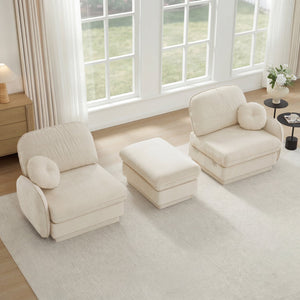 English Elm Chenille Cloud Loveseat with Quilted Back Pillows Deep Seat Comfort for Living Room W714S01748