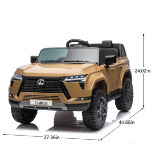 English Elm Lexus Gx550 Two Seat Kids Ride on with 24v Power Remote Control and Suspension Champagne W1578P416234