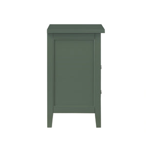 English Elm Weston Vintage Green 2-Drawer Nightstand with Open Shelf, Solid Wood & Dovetail Drawers, 26" L B050P376946