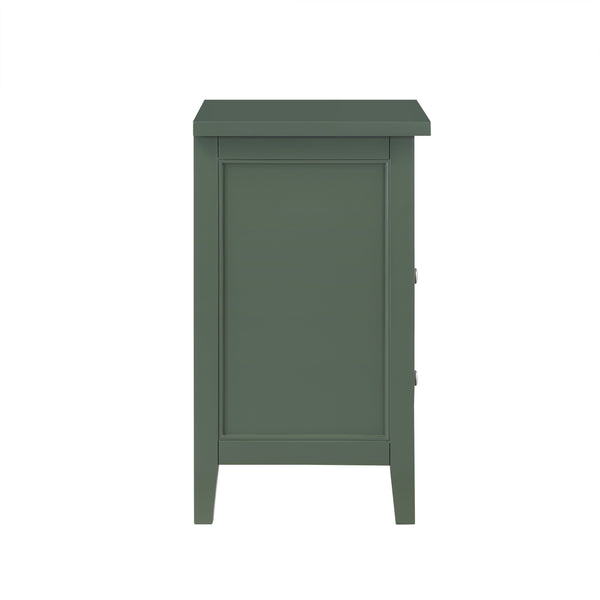 English Elm Weston Vintage Green 2-Drawer Nightstand with Open Shelf, Solid Wood & Dovetail Drawers, 26" L B050P376946