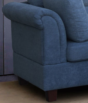 English Elm Domenico Tufted Polyester Sectional Sofa with Chaise Storage Ottoman and Accent Pillows Blue B2749S00203