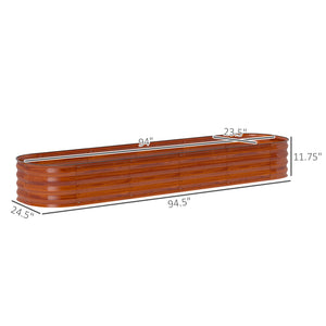English Elm Metal Galvanized Steel Raised Garden Bed with Rubber Safety Edge for Outdoor Planting Dark Brown T3971P423843