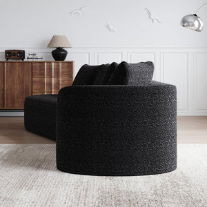 English Elm Modern Oversized Chenille Sectional Sofa - 112-Inch Curved Cloud Couch With 4 Pillows For Cozy Living W834P323319