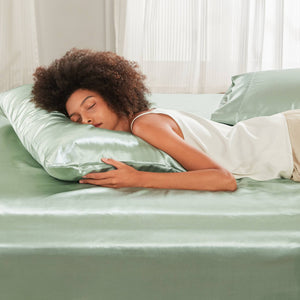 JLA Home Madison Park Essentials - Luxury Satin Pillowcases Set for Skin & Hair Protection, OEKO-TEX Softness, Wrinkle-Resistant Luxury Sage MPE21-1129