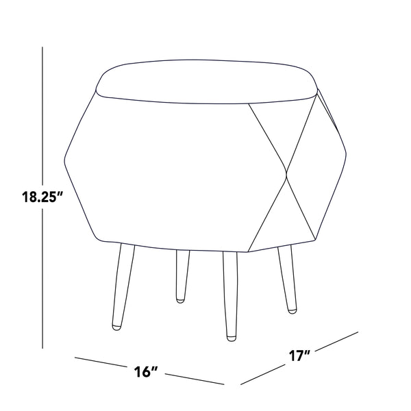 English Elm Ottoman Upholstered Storage Footrest with Metallic Legs for Living Room Bedroom Light Grey B202P471508