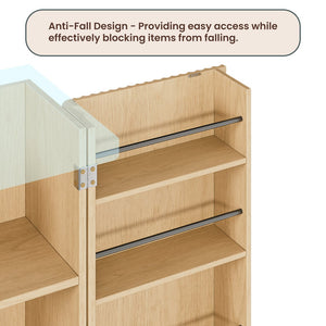 English Elm 72" Fluted Pantry Cabinet Tall Freestanding Kitchen Organizer with Sculpted Wood Doors Oak W1820P379274