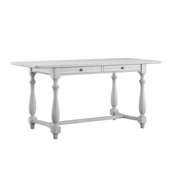 English Elm Wallace & Bay - Gray Gathering Height Table — Oyster Shell Coastal Wood Console, Easy-Care 76"L x 34"W x 36"H B361P384426
