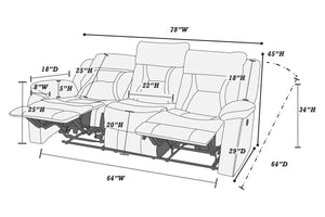 English Elm Modern Power Reclining Sofa Gel Leatherette Pillow Arms with Center Console B011P467559