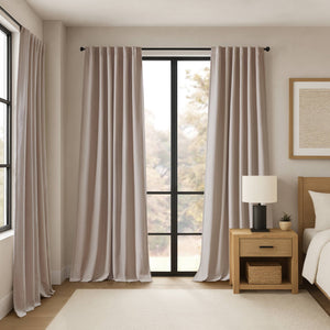 English Elm 2-pk 52x95 Total Blackout Curtain Panels Noise Reducing Embossed Bedroom Set Linen B035P496613