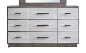 English Elm Aberdeen Six Drawer Wide Dresser Wood Grain Laminate Gunmetal Hardware Bedroom Storage B078P497933