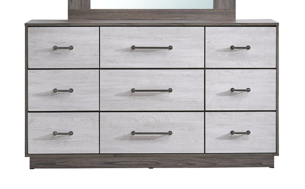 English Elm Aberdeen Six Drawer Wide Dresser Wood Grain Laminate Gunmetal Hardware Bedroom Storage B078P497933