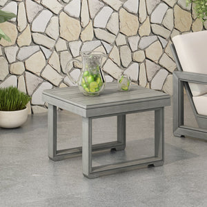English Elm Christopher Knight Home® - WESTCHESTER Acacia Wood Outdoor Coffee Table with Rustic Slat Top and Durable Sled Legs, 38.5"W LIGHT GREY 23.5 L x 23 W x 7.75 H N776P301045G