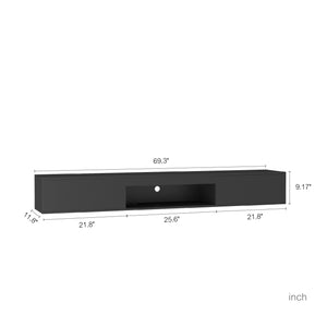 English Elm Floating Wall Mounted Tv Stand with Led Backlit Gloss Cabinet for Living Room W1321P300549