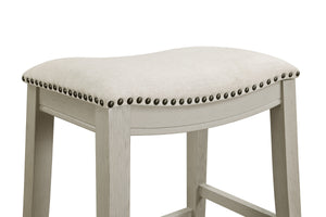 OSP Home Furnishings 24" Saddle Stool - Set of 2 Linen / White Washed