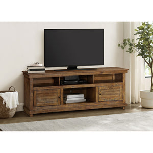 English Elm Castleton Farmhouse Media Console with Open Shelving and Concealed Storage for Large Rooms B062P451645