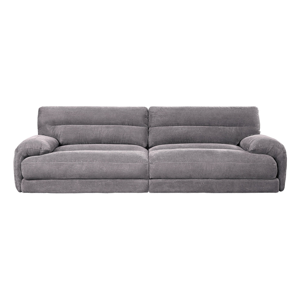 English Elm Cadenza Gray Corduroy Loveseat with Removable Pillow Covers, Rolled Arms, Plush Foam Seating B2726S00162