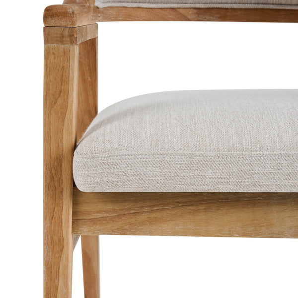 English Elm Mid-century Modern Upholstered Dining Arm Chairs with Rubberwood Frame Set of 2 Beige,Natural N768P382497N