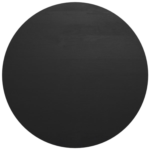 English Elm Elmbrook Round Mango Wood Coffee Table Low Profile Drum Design for Modern Living Rooms Black B136P429086