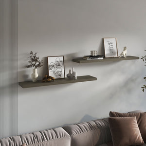 English Elm Shelves - Olive-Finished Engineered Wood Unit With 2 Open Shelves For Stylish Living Room Storage Solutions B097P395888-GIGA