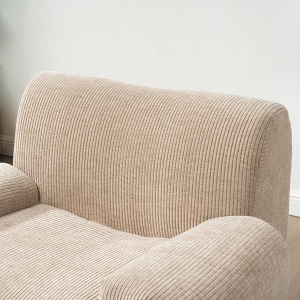 English Elm 42" Wide Chenille Stripe Accent Chair Deep Seat Foam Lounge for Bedroom or Apartment Taupe W3118P453257