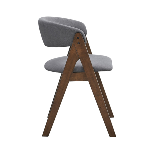 English Elm Walnut Scandinavian Dining Chairs Set of 2 — Padded Ergonomic Seat & Curved Back for Modern Comfort Walnut 23.5 L x 34.5 W x 10.5 H B2741P325723