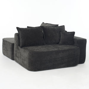 English Elm L Shaped Chenille Sectional with Deep Seats Modular Cloud Sofa for Living Room W3163S00104
