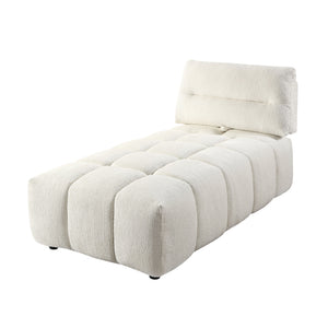 English Elm Loanna Beige Linen Modular Sectional with Chaise, Ottoman & Adjustable 13" Seat-Back for Flexibility B2726S00386