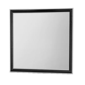English Elm ADELAIDE Grey Black Mirror with Sleek Silver Finish, MDF Frame, Large Scale Reflective Wall Accent B201P215683