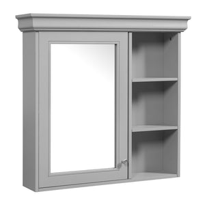 English Elm 30'' Wall Mount Bathroom Cabinet with Mirror Soft Close Door and Adjustable Shelf Gray N710P209425E
