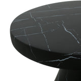 Christopher Knight Home® - Noble House - - Outdoor Travertine Mgo Side Table,Light Weight Concrete End Table,Black Marble Effect